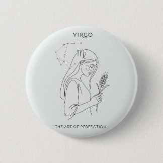 Badge Rond 5 Cm Symbole du zodiaque de la Virgo