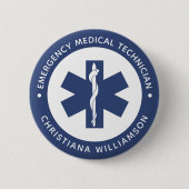 Badge Rond 5 Cm Symbole EMT personnalisé Technicien Médicale d'urg (Devant)