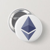 Badge Rond 5 Cm Symbole Ethereum en cristal violet (Devant & derrière)