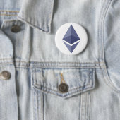 Badge Rond 5 Cm Symbole Ethereum en cristal violet (En situation)