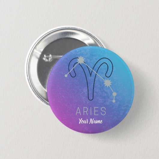 Badge Rond 5 Cm SYMBOLE Étoile Zodiaque Aries Horoscope Constellat (Devant & derrière)