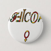 Badge Rond 5 Cm Symbole féminin inversé "OFFICIAL" Imprimer (Devant)