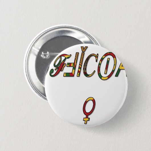 Badge Rond 5 Cm Symbole féminin inversé "OFFICIAL" Imprimer (Devant & derrière)