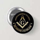 Badge Rond 5 Cm Symbole franc-maçonnerie (Devant & derrière)