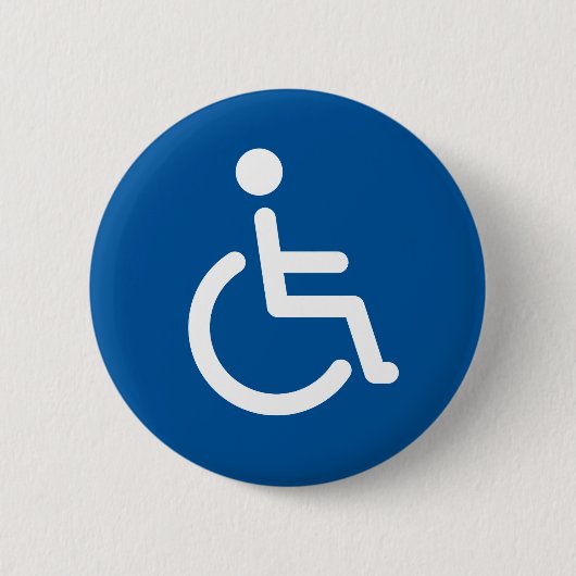 Badge Rond 5 Cm Symbole handicapé ou signe bleu et blanc (Devant)