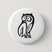Badge Rond 5 Cm Symbole hibou noir (Devant)