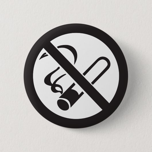 Badge Rond 5 Cm symbole interdit de fumer (Devant)