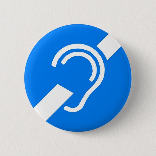 Badge Rond 5 Cm Symbole international pour le sourd (Devant)
