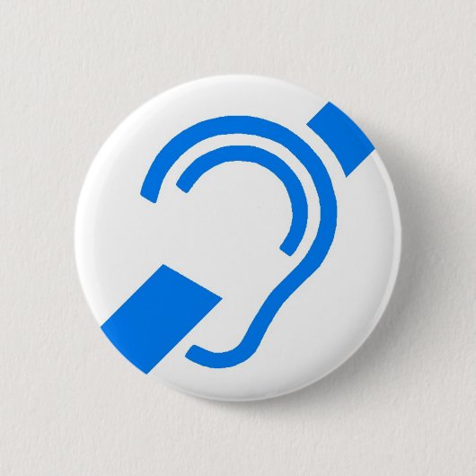Badge Rond 5 Cm Symbole international pour le sourd (Devant)