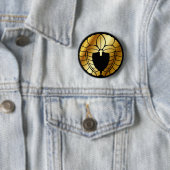 BADGE ROND 5 CM SYMBOLE JAUNE (KAMON) (En situation)