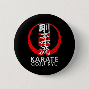 Badge Rond 5 Cm Symbole karaté Goju Ryu Kanji Japon Martial Art Vi