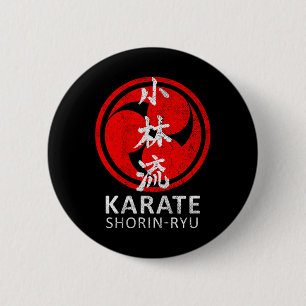 Badge Rond 5 Cm Symbole karaté Shorin Ryu Kanji Japon Martial Art 