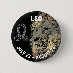 Badge Rond 5 Cm SYMBOLE LEO Horoscope