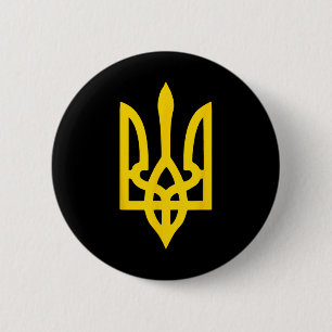 Badge Rond 5 Cm Symbole Logo Ukraine Drapeau Ukrainien Crête
