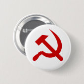 Badge Rond 5 Cm Symbole marteau russe et faucille de l'URSS commun (Devant & derrière)
