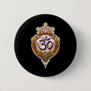 Badge Rond 5 Cm Symbole Om Spiritualité Zen Paix Yoga Méditation