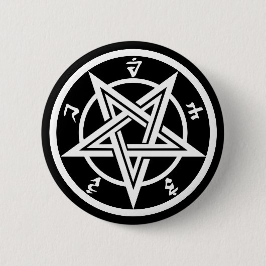 Badge Rond 5 Cm Symbole pentagramme classique (Devant)