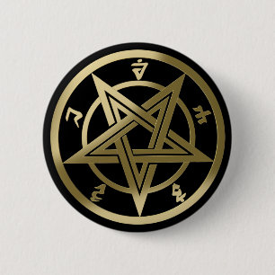 Badge Rond 5 Cm Symbole pentagramme classique