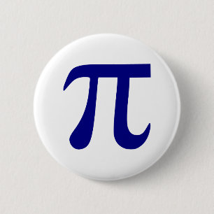 Badge Rond 5 Cm Symbole Pi Bleu Marine