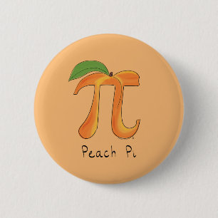 Badge Rond 5 Cm Symbole Pi Peach Math Funny