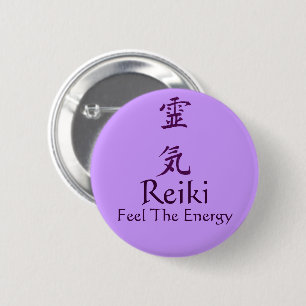 Badge Rond 5 Cm Symbole Reiki Sentez L'Énergie