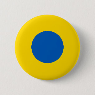 Badge Rond 5 Cm Symbole rond-point du drapeau ukrainien autour d'u