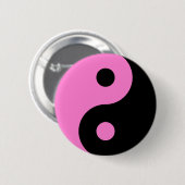 Badge Rond 5 Cm Symbole rose de Yin Yang (Devant & derrière)