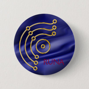 Badge Rond 5 Cm Symbole RUNA / OR, RUNA