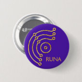 Badge Rond 5 Cm Symbole RUNA / OR, RUNA violet (Devant & derrière)