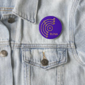 Badge Rond 5 Cm Symbole RUNA / OR, RUNA violet (En situation)