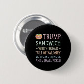 Badge Rond 5 Cm SYMBOLE sandwich Trump Drôle (Devant & derrière)