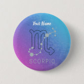 Badge Rond 5 Cm Symbole Scorpio Zodiac Star Horoscope Constellatio (Devant)