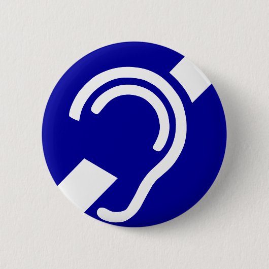 Badge Rond 5 Cm Symbole sourd (Devant)