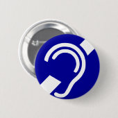 Badge Rond 5 Cm Symbole sourd (Devant & derrière)