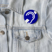 Badge Rond 5 Cm Symbole sourd (En situation)