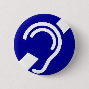 Badge Rond 5 Cm Symbole sourd