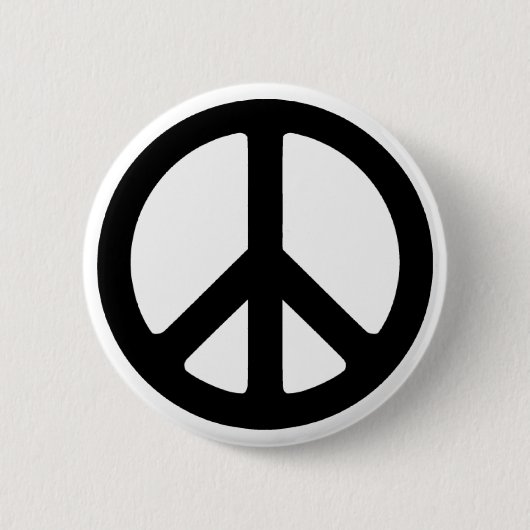 Badge Rond 5 Cm Symbole Super de paix noir classique (Devant)