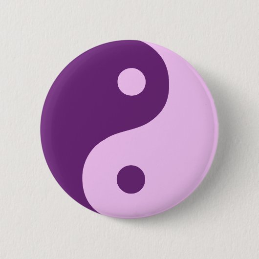 Badge Rond 5 Cm Symbole taoïste de Yin Yang violet (Devant)