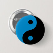 Badge Rond 5 Cm Symbole taoïste Yin Yang bleu (Devant & derrière)