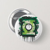 Badge Rond 5 Cm Symbole vert de graffiti de lanterne (Devant & derrière)