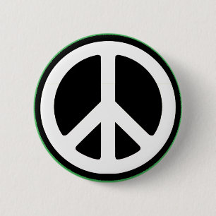 Badge Rond 5 Cm Symbole vert de paix !