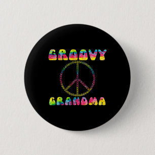 Badge Rond 5 Cm SYMBOLE vintage Tie Dye Paix Grandma Super Cadeau