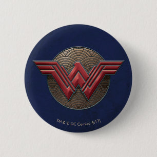 Badge Rond 5 Cm Symbole Wonder Woman sur les cercles concentrés
