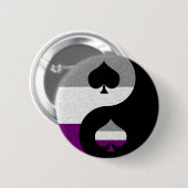 Badge Rond 5 Cm Symbole Yin et Yang de la fierté sexuelle dans le  (Devant & derrière)