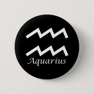 Badge Rond 5 Cm Symbole zodiaque "Aquarius"