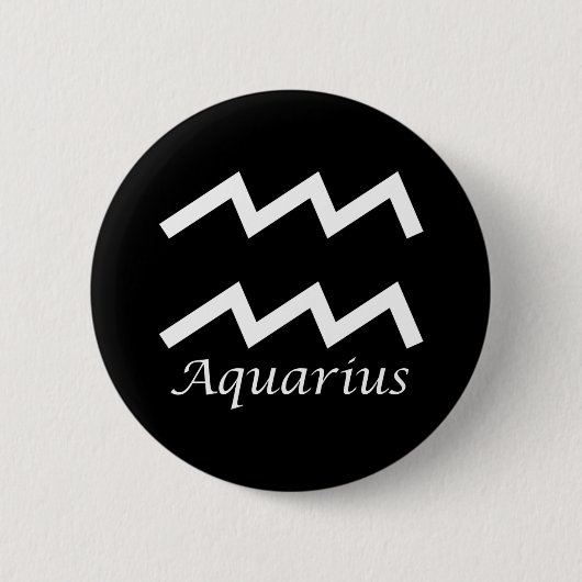 Badge Rond 5 Cm Symbole zodiaque "Aquarius" (Devant)