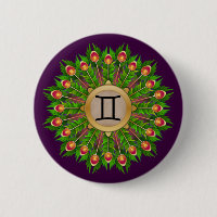 Symbole Zodiaque de plumes de paon Gemini