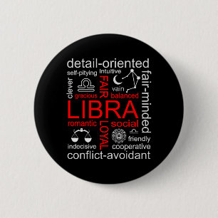 Badge Rond 5 Cm SYMBOLE Zodiaque Libra