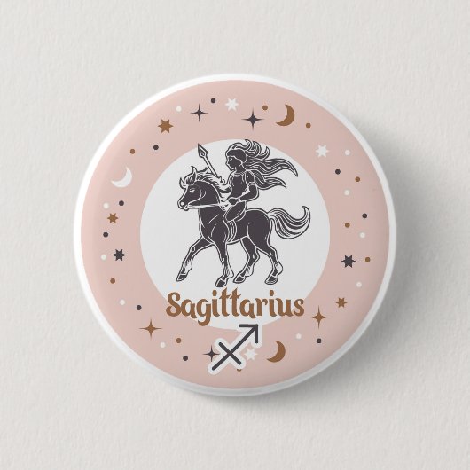 Badge Rond 5 Cm SYMBOLE Zodiaque Sagittaire (Devant)