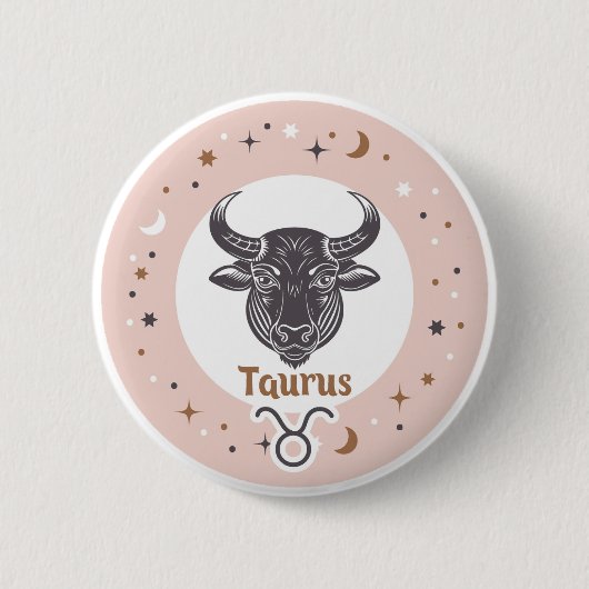 Badge Rond 5 Cm SYMBOLE Zodiaque Taurus (Devant)